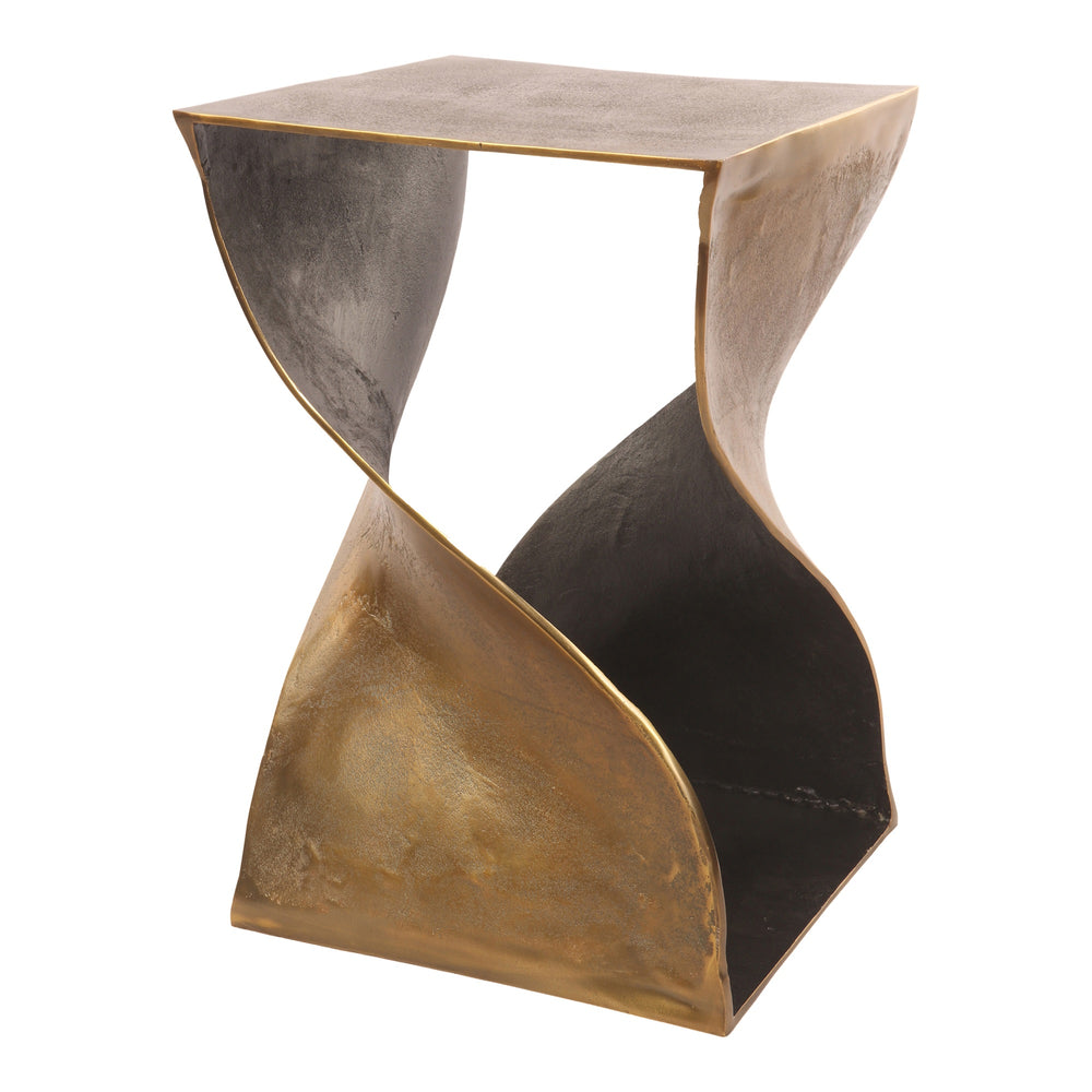 Moe's Twist Accent Table in Antique Brass