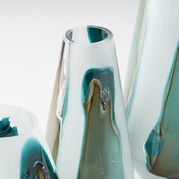 Tall Ferdinand Vase in Green and White