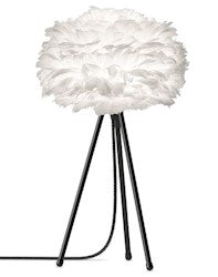 Eos 20" H Table Lamp in White with Black Base