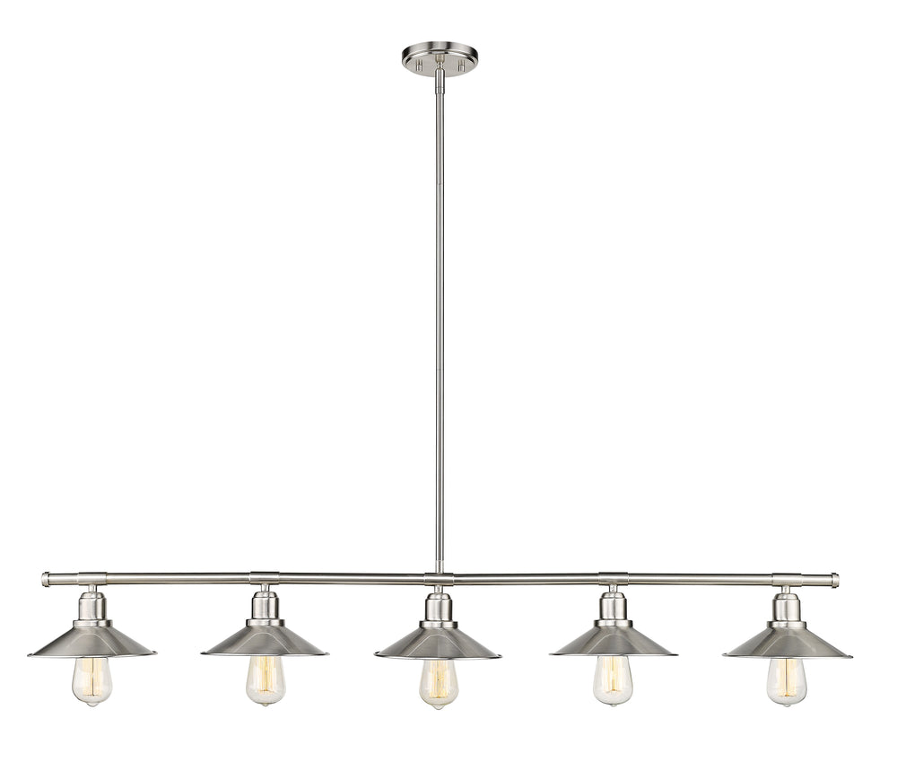 Casa 5 Light Island/Billiard in Brushed Nickel Finish