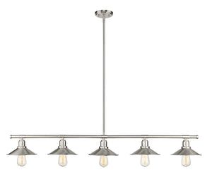 Casa 5 Light Island/Billiard in Brushed Nickel Finish