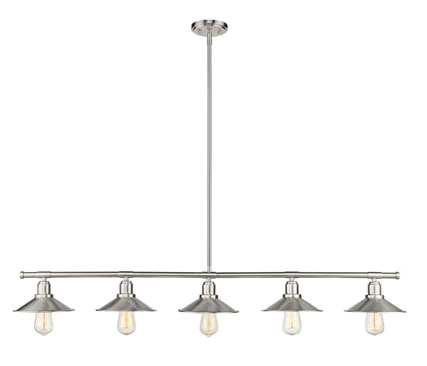 Casa 5 Light Island/Billiard in Brushed Nickel Finish
