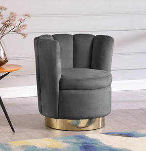 Anita Accent Chair In Grey Velvet