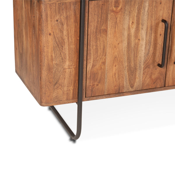 Verbania 75" Acacia Wood Bookshelf, Pecan Brown