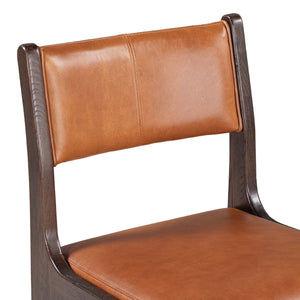 Wayne Leather Counter Stool - Autumn Brown, Ash Wood Frame