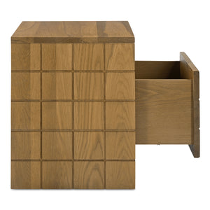 Moe's Gia Nightstand in Brown Oak Finish