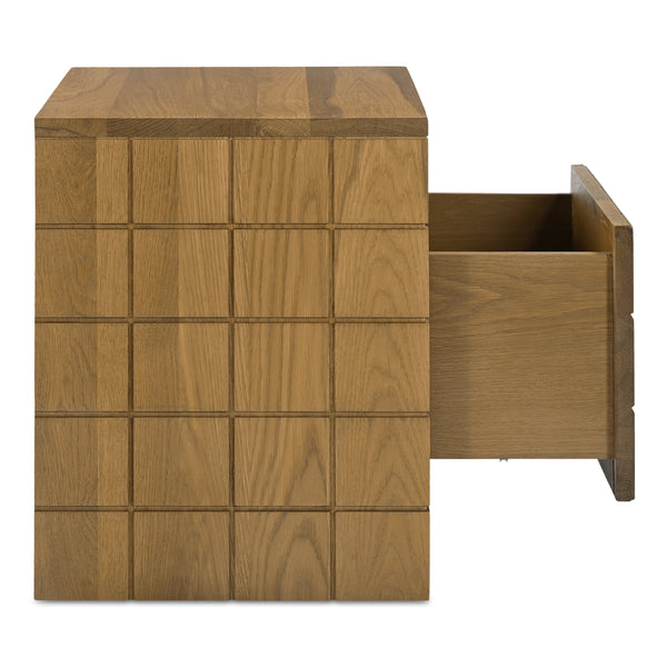 Moe's Gia Nightstand in Brown Oak Finish