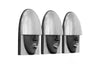 Fashion Faces Wall Art, Smallall, Black And Silver Leaf, Set Of 3
