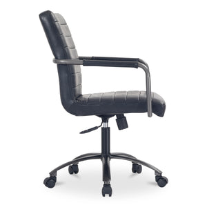 Moe's Roy Office Chair in Black Leather