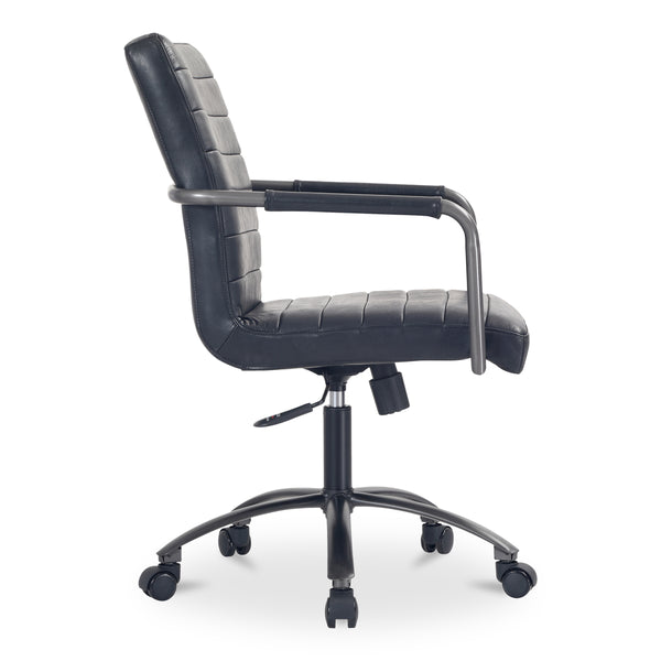 Moe's Roy Office Chair in Black Leather