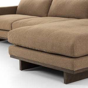 Everly 2-Piece Sectional In Antwerp Cafe And Terra Brown Parawood