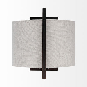 Smithe I 9x13 Black Toned Metal Cream Lampshade Wall Sconce