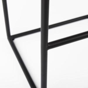 Clarissa 18.0L x 16.0W x 30.25H Dark Brown Woven Leather Seat W/ Black Metal Frame Bar Stool