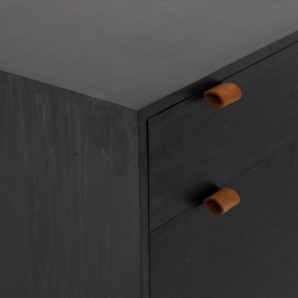 Trey Desk System With Filing Cabinet in Black Wash