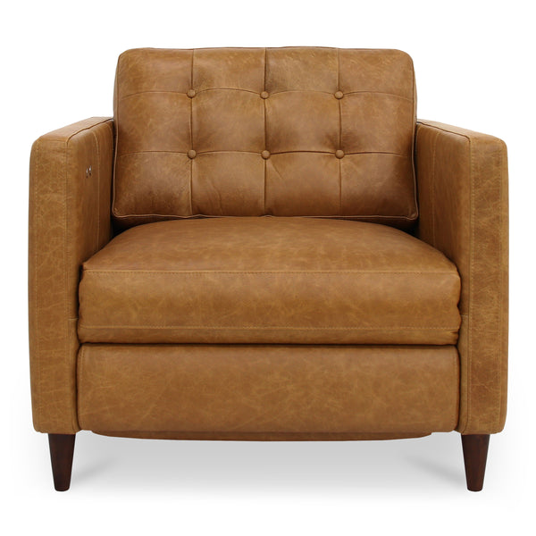 Moe's Bridgers Power Recliner Chair in Tan Leather