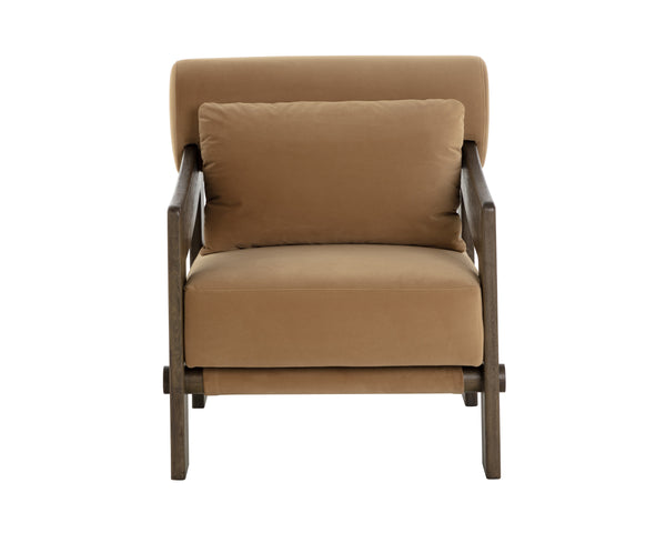REIZO LOUNGE CHAIR - DISTRESSED BROWN - KONA CAMEL