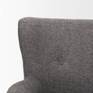 Dunstan Accent Chair Upholstered Gray Twill Fabric and Medium Brown Wood Feet