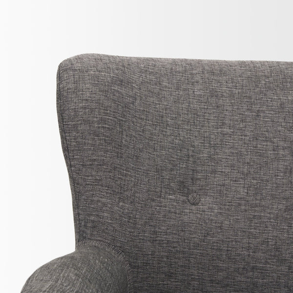 Dunstan Accent Chair Upholstered Gray Twill Fabric and Medium Brown Wood Feet