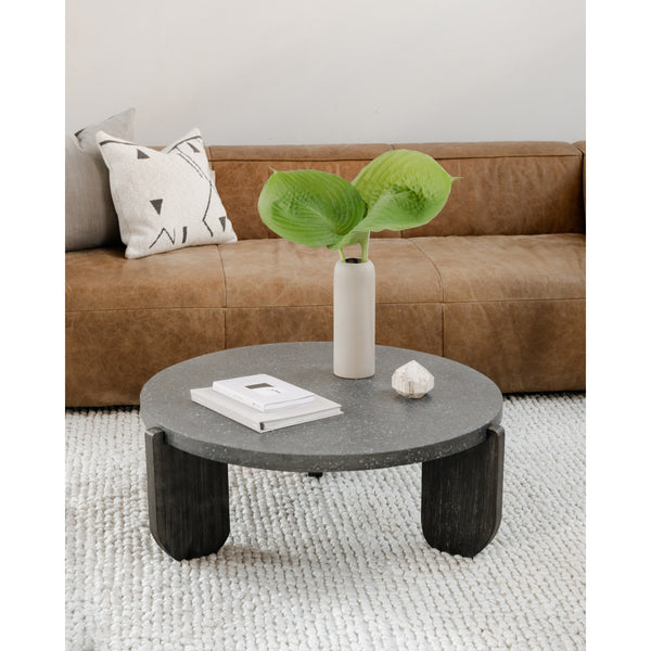 Wunder Coffee Table Black Concrete & Acacia