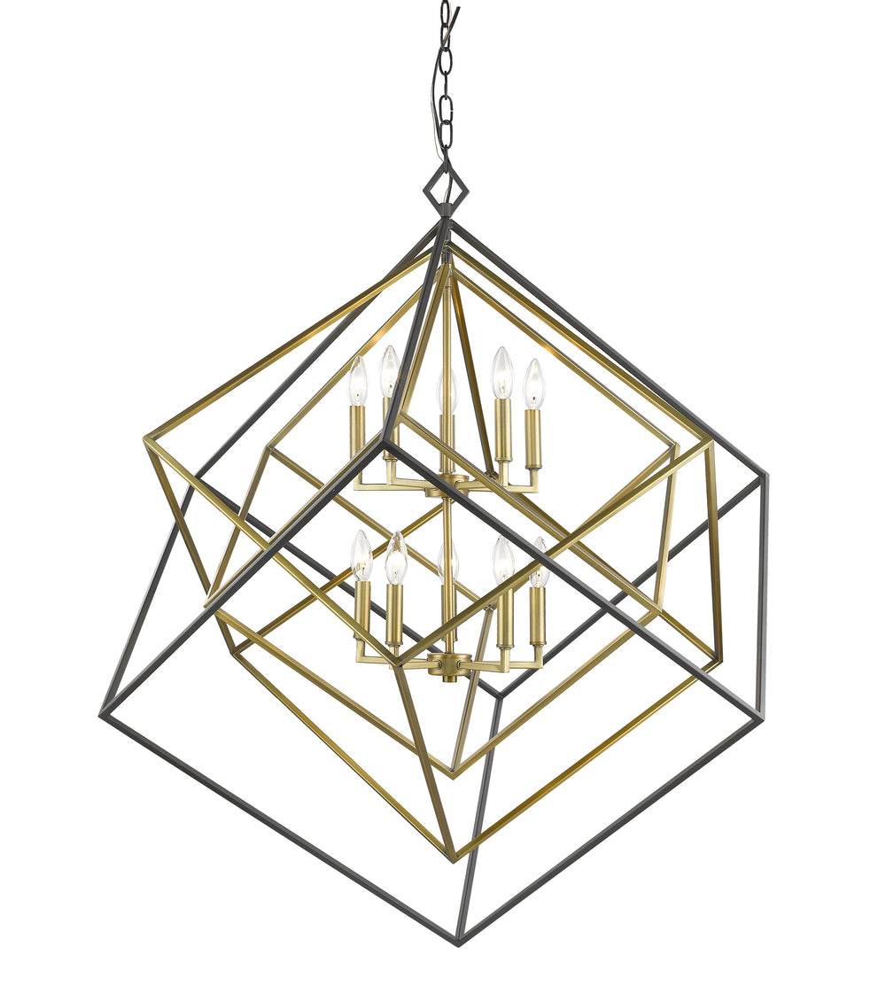 Euclid 10 Light Chandelier in Olde Brass + Bronze Finish