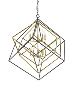 Euclid 10 Light Chandelier in Olde Brass + Bronze Finish