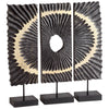 Ruffle Sculpture In Black Set Of (3)