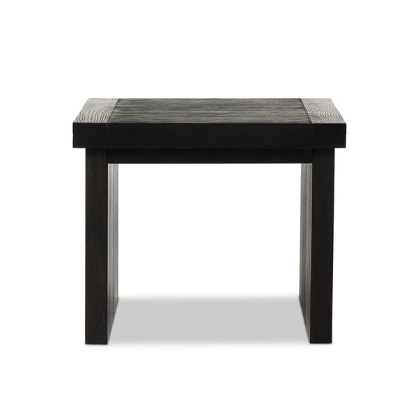 Warby End Table in Worn Black Oak