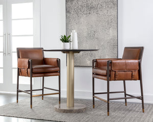 MAUTI COUNTER STOOL - BROWN - SHALIMAR TOBACCO LEATHER