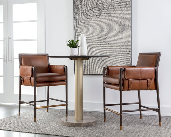 MAUTI COUNTER STOOL - BROWN - SHALIMAR TOBACCO LEATHER