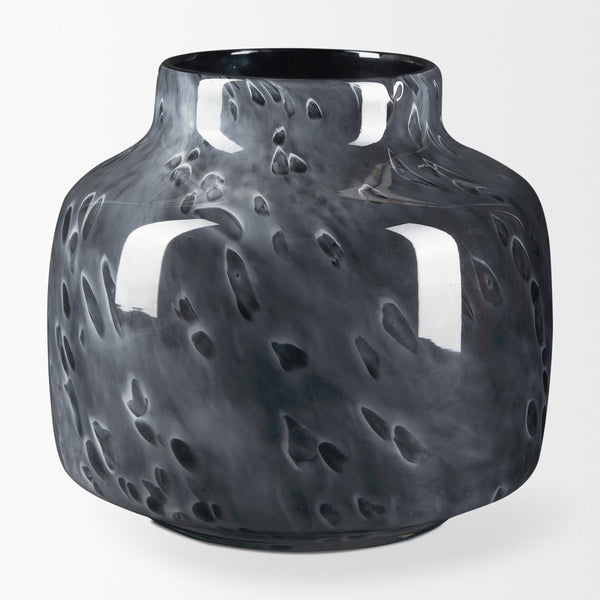 Masai Small Black Mottled Glass Vase