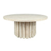 Tiber Solid Wood Round Dining Table - Cream Washed/Toasted Brown