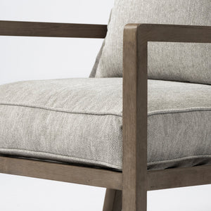 Sherlock Frost Gray Wood Frame Accent Chair