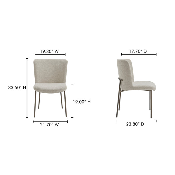 Moe's Early Dining Chair Set of 2 in Beige