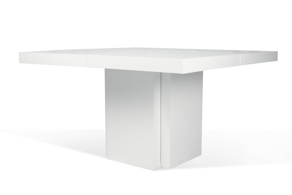 dusk 51" dining table in high gloss white