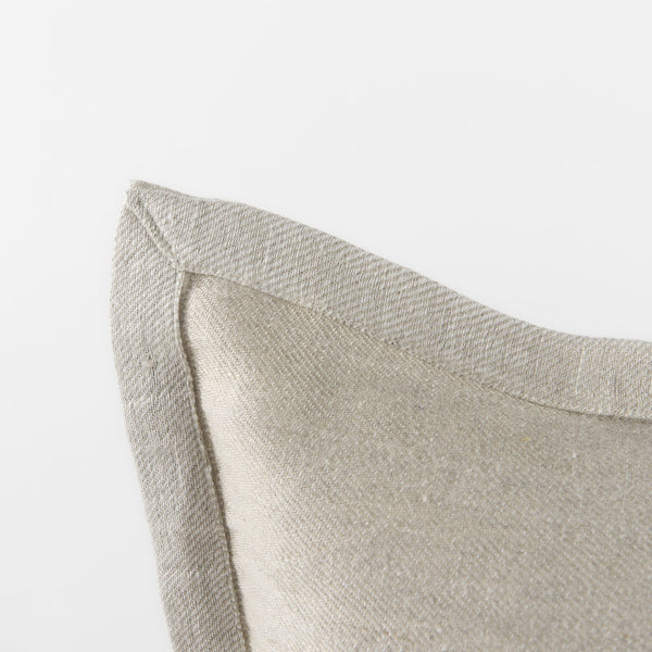 Mae 14L x 26W Beige Fabric Decorative Pillow Cover