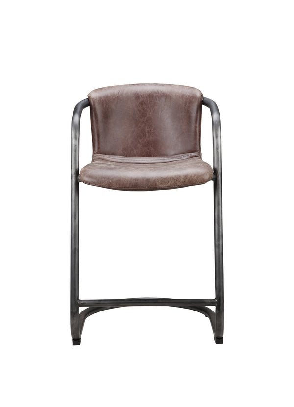 Moe's Freeman Counter Stool Set of 2 - Brown Leather