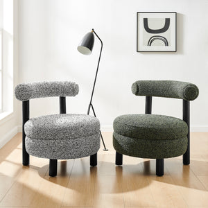 Esther Boucle Accent Chair, Speckled Green 
