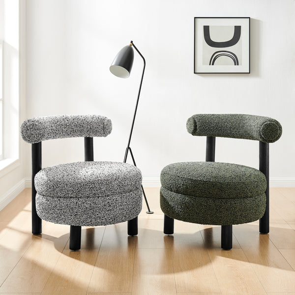 Esther Boucle Accent Chair, Speckled Green 