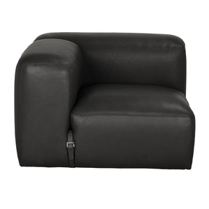 Augustus Modular Sofa, Left Corner, Santosa Matte Black Leather