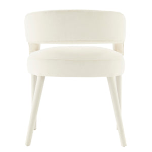 Lauryn Velvet Dining Side Chair, Dainty Cream