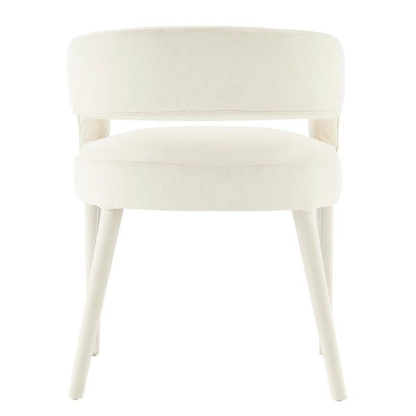 Lauryn Velvet Dining Side Chair, Dainty Cream