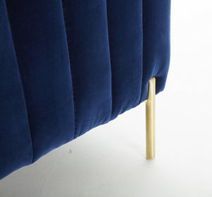 Lamar Love Seat in Blue Fabric