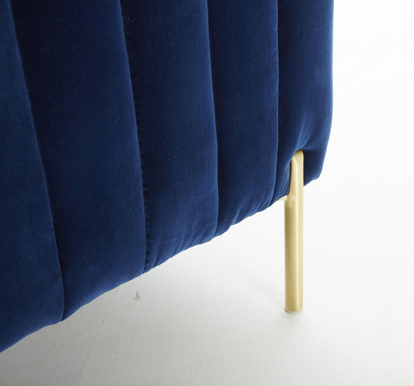 Lamar Love Seat in Blue Fabric