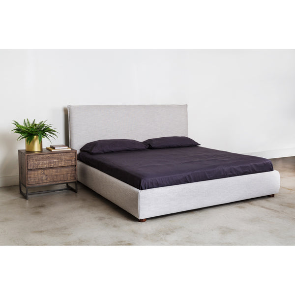 Moe's Luzon King Bed in Light Grey Linen