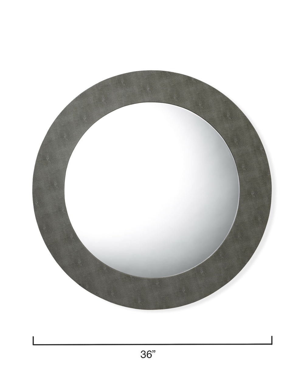 Chester Shagreen Round Mirror, Grey