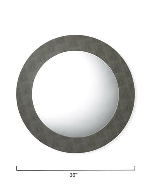 Chester Shagreen Round Mirror, Grey