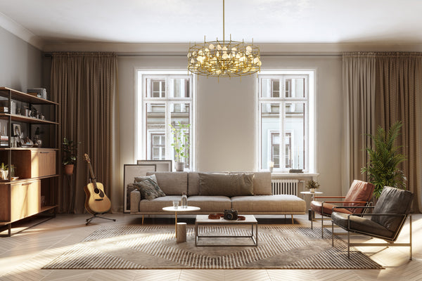 Garroway 9 Light Chandelier in Aged Brass Finish