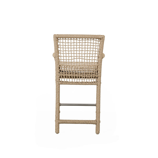 Brisbane Woven Frame Counter Stool with Olefin Cushion