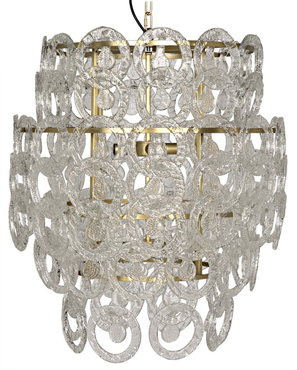 Quebec Chandelier, Metal with Brass Finish