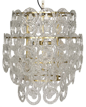 Quebec Chandelier, Metal with Brass Finish